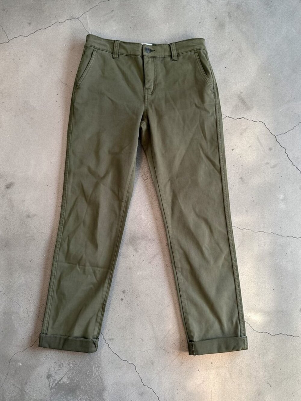 CURRENT ELLIOTT OlIve Cigarette Roll Up Ankle Pants Size 25